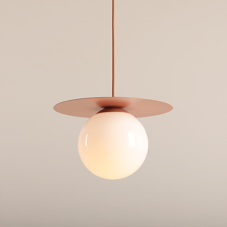 DISC GLOBE HANGING PENDANT LIGHT CORAL MEDIUM - DYKE & DEAN