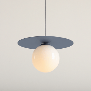 DISC GLOBE HANGING PENDANT LIGHT DUSTY BLUE LARGE - DYKE & DEAN