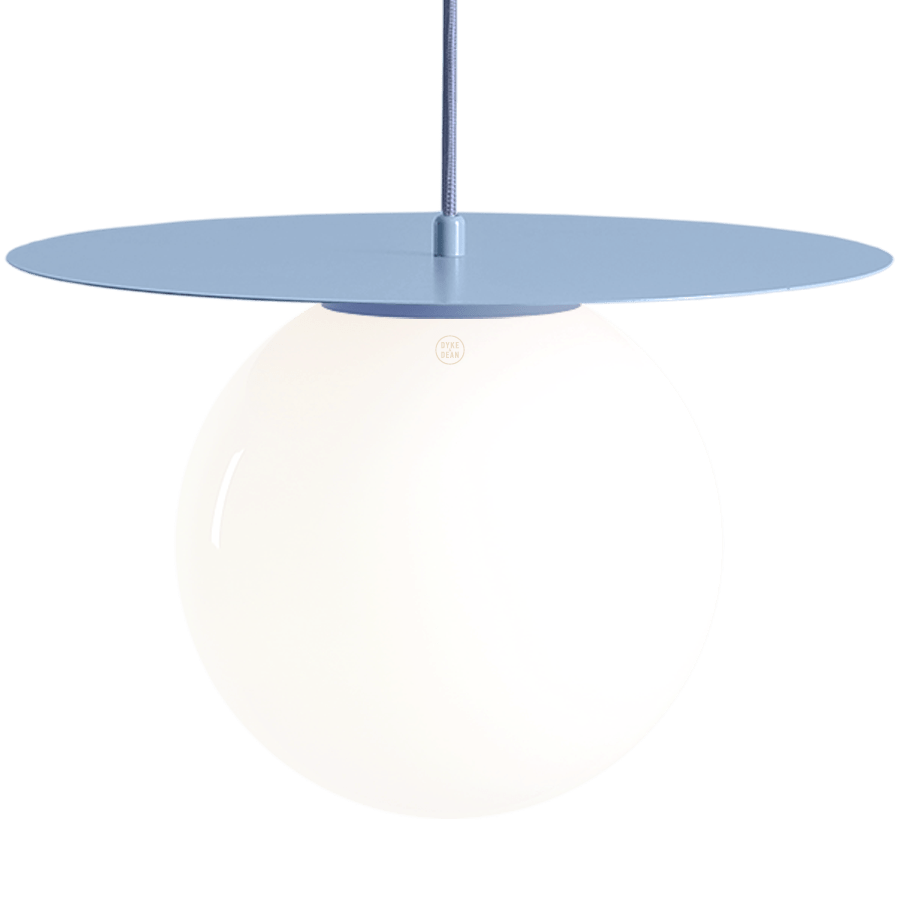 DISC GLOBE HANGING PENDANT LIGHT DUSTY BLUE LARGE - DYKE & DEAN