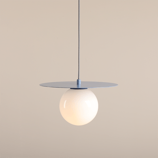 DISC GLOBE HANGING PENDANT LIGHT DUSTY BLUE MEDIUM - DYKE & DEAN