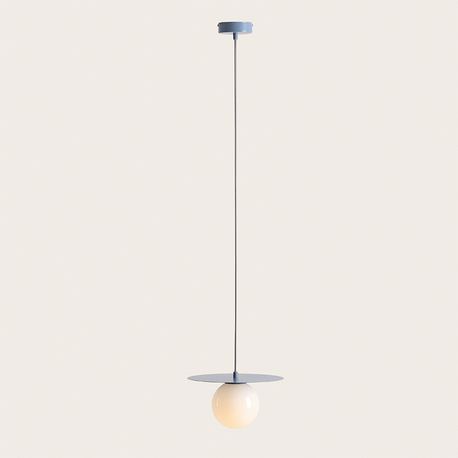 DISC GLOBE HANGING PENDANT LIGHT DUSTY BLUE MEDIUM - DYKE & DEAN