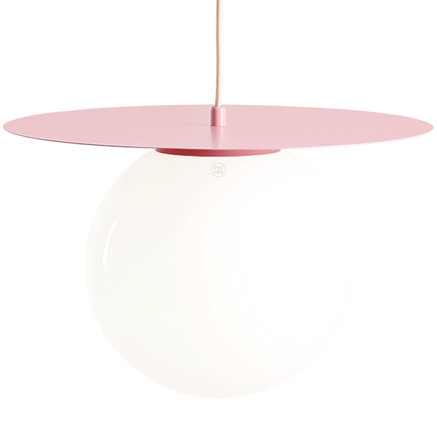 DISC GLOBE HANGING PENDANT LIGHT DUSTY PINK LARGE - DYKE & DEAN