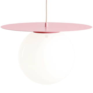 DISC GLOBE HANGING PENDANT LIGHT DUSTY PINK LARGE - DYKE & DEAN