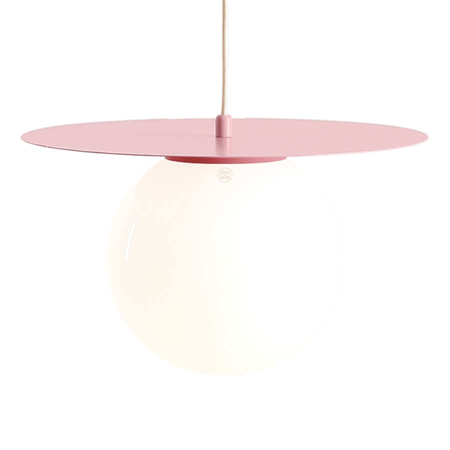 DISC GLOBE HANGING PENDANT LIGHT DUSTY PINK MEDIUM - DYKE & DEAN