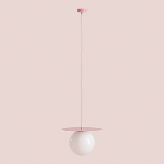 DISC GLOBE HANGING PENDANT LIGHT DUSTY PINK MEDIUM - DYKE & DEAN