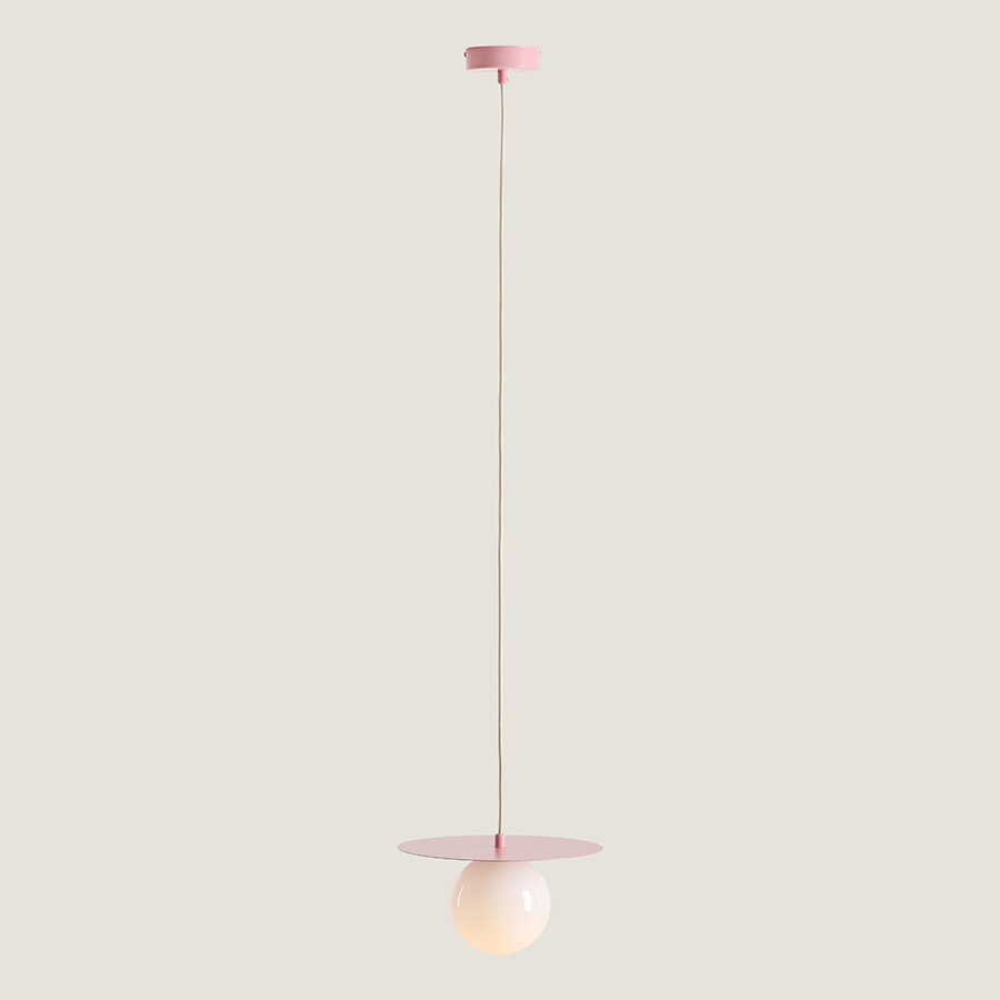 DISC GLOBE HANGING PENDANT LIGHT DUSTY PINK SMALL - DYKE & DEAN