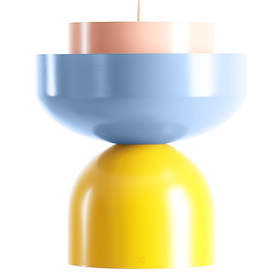 DOME PENDANT DISC LIGHT BLUE CORAL YELLOW - DYKE & DEAN