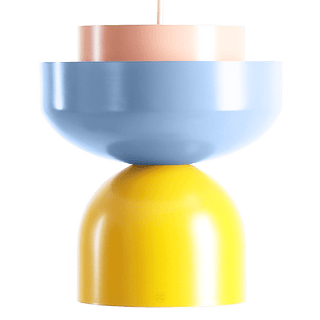 DOME PENDANT DISC LIGHT BLUE CORAL YELLOW - DYKE & DEAN