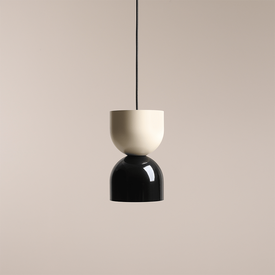 DOME PENDANT DISC LIGHT CREAM BLACK - DYKE & DEAN