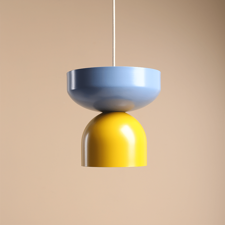 DOME PENDANT DISC LIGHT DUSTY BLUE MUSTARD - DYKE & DEAN