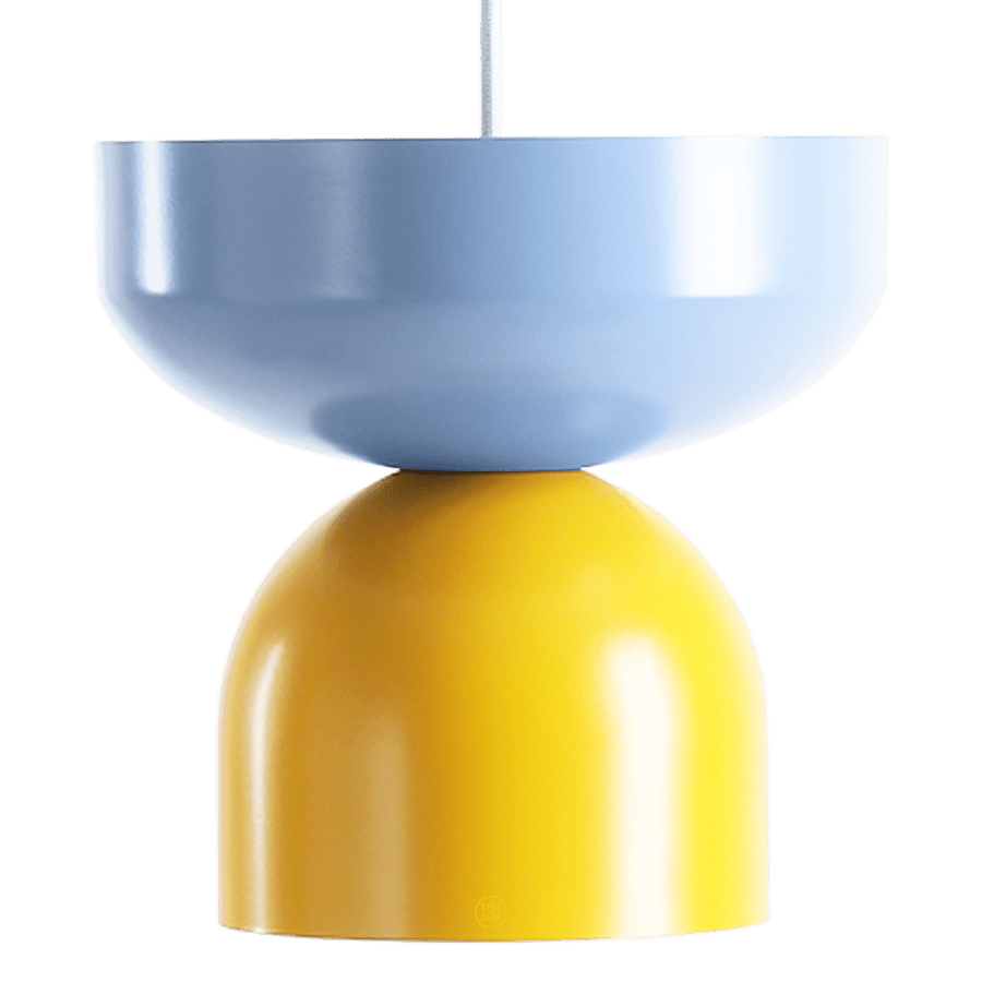 DOME PENDANT DISC LIGHT DUSTY BLUE MUSTARD - DYKE & DEAN