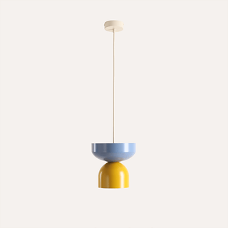 DOME PENDANT DISC LIGHT DUSTY BLUE MUSTARD - DYKE & DEAN