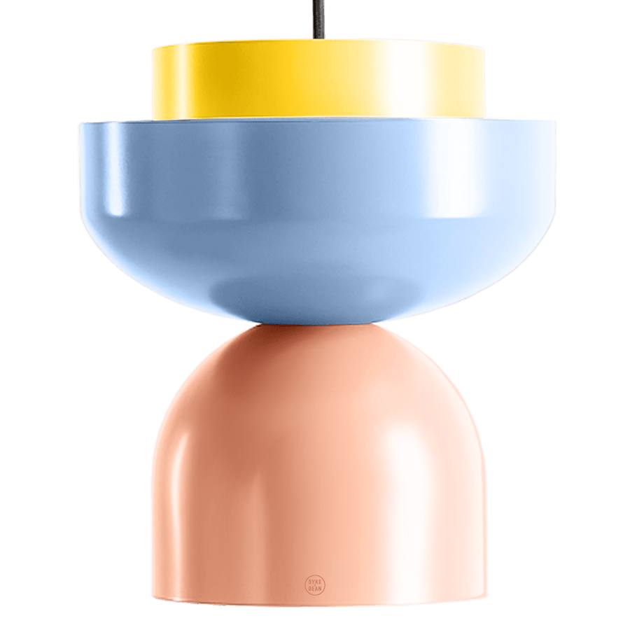 DOME PENDANT DISC LIGHT YELLOW BLUE PINK - DYKE & DEAN