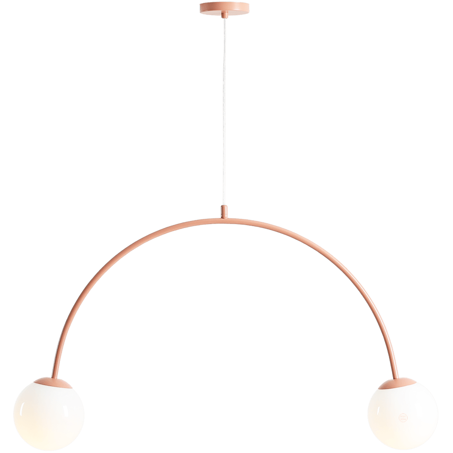 DOUBLE GLOBE HANGING CEILING LIGHT CORAL - DYKE & DEAN