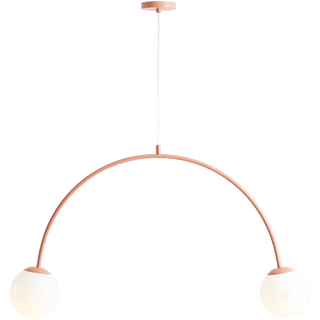 DOUBLE GLOBE HANGING CEILING LIGHT CORAL - DYKE & DEAN