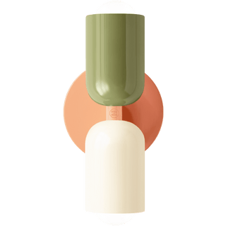 DOUBLE SCONCE CORAL GREEN CREAM - DYKE & DEAN