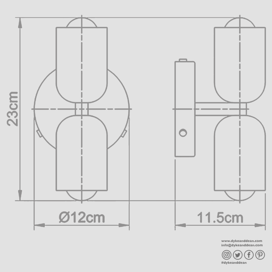 DOUBLE SCONCE CREAM GREEN - DYKE & DEAN