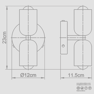 DOUBLE SCONCE LIGHT BLACK RED - DYKE & DEAN