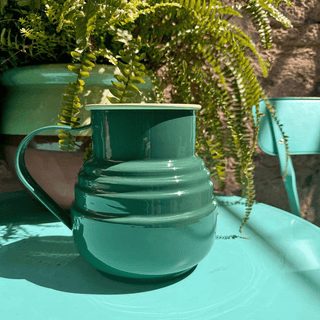 DYKE & DEAN ENAMEL STEPPED JUG DARK GREEN - DYKE & DEAN