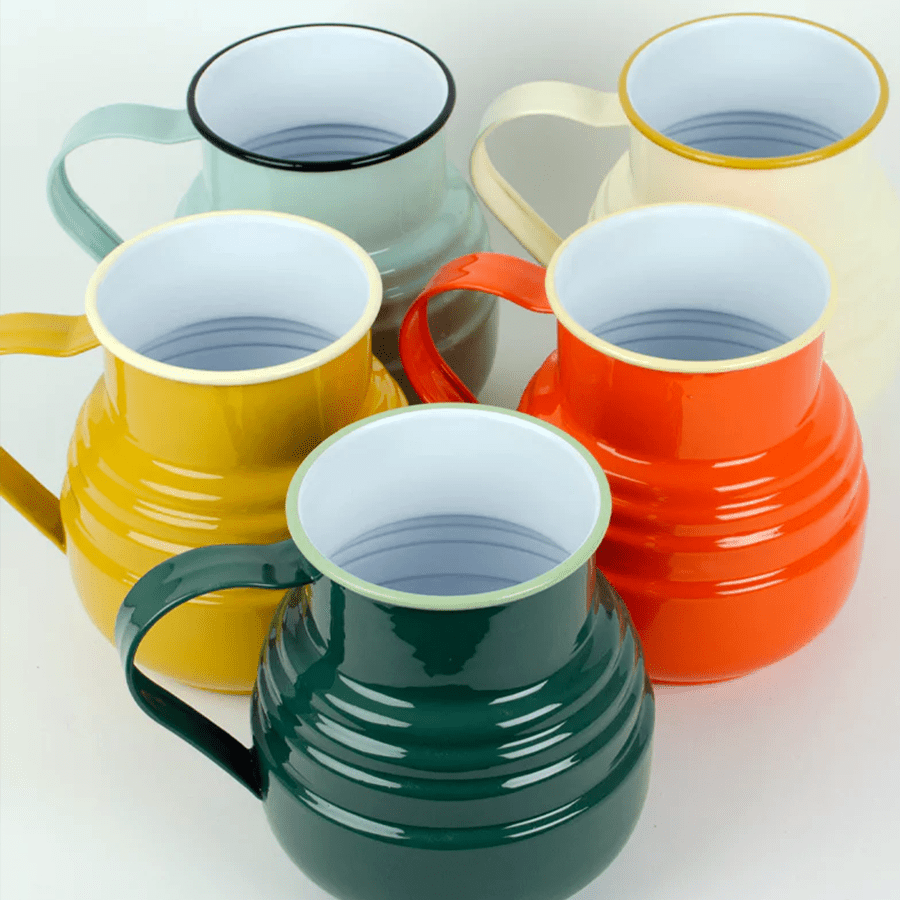 DYKE & DEAN ENAMEL STEPPED JUG DARK GREEN - DYKE & DEAN