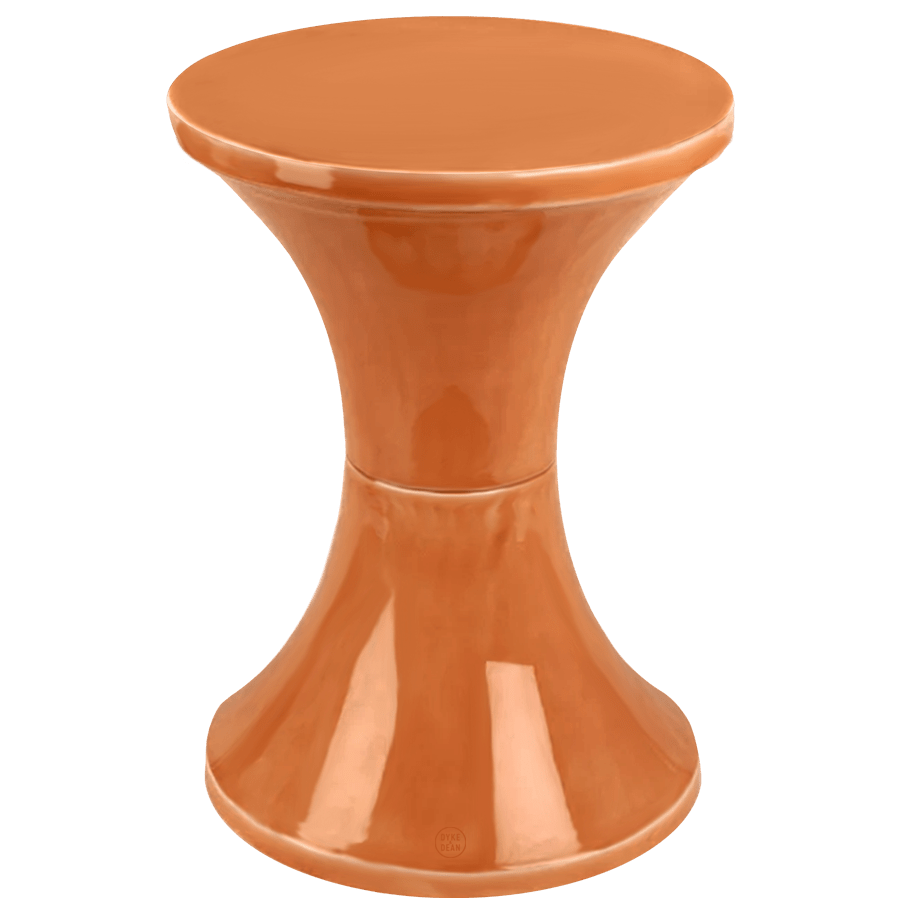 DYKE & DEAN TAM TAM STOOL ENAMEL METAL TERRACOTTA - DYKE & DEAN