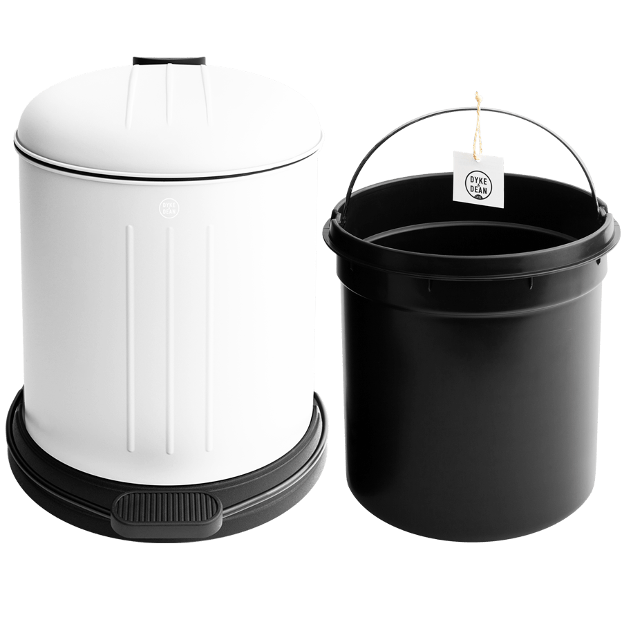 DYKE & DEAN WHITE 5L DUSTBIN - DYKE & DEAN