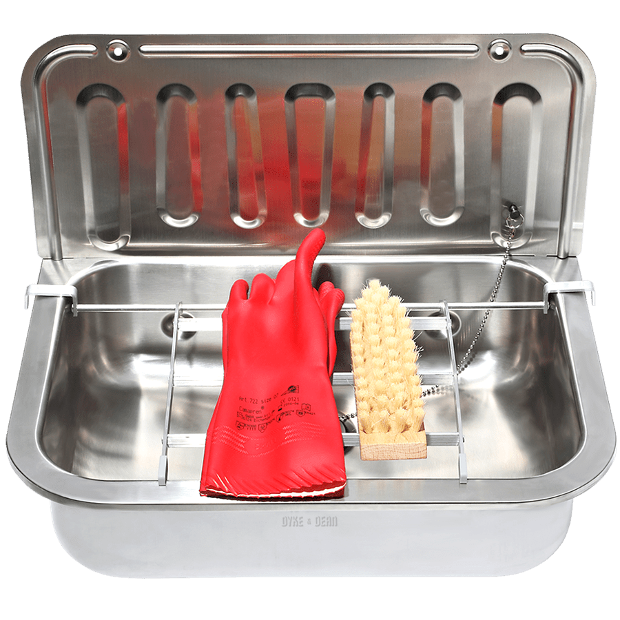 ENAMEL BUCKET SINK RACK - DYKE & DEAN