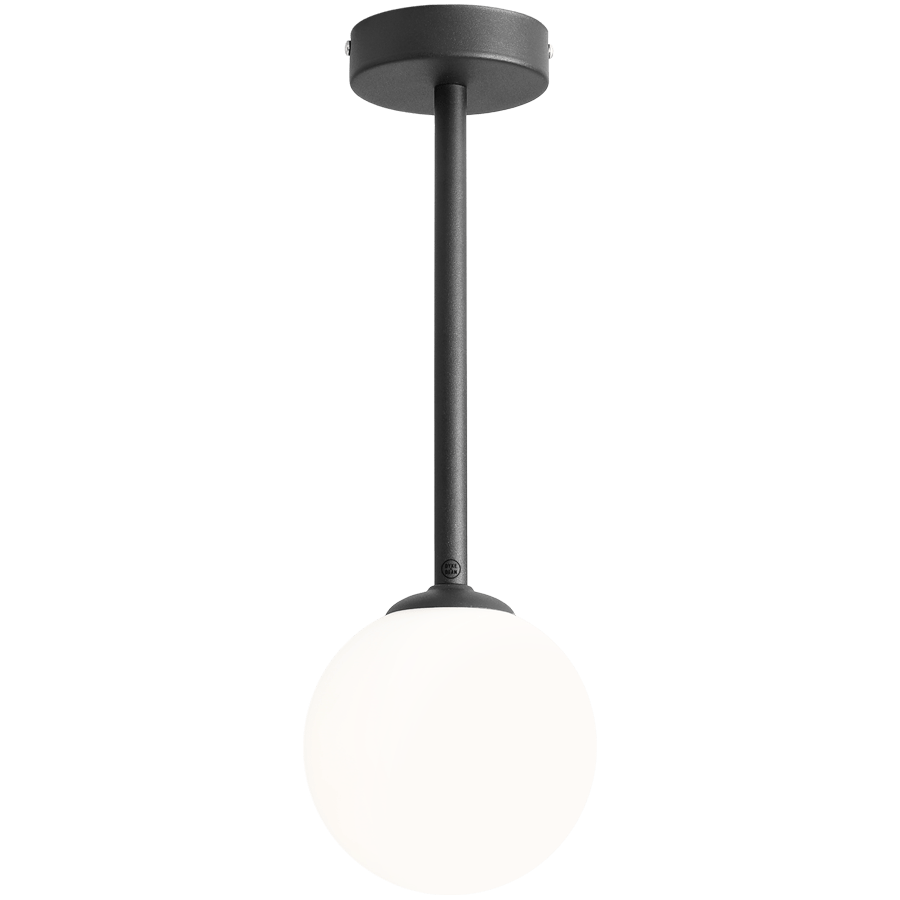 FIXED ROD STICK GLOBE CEILING LIGHT BLACK - DYKE & DEAN