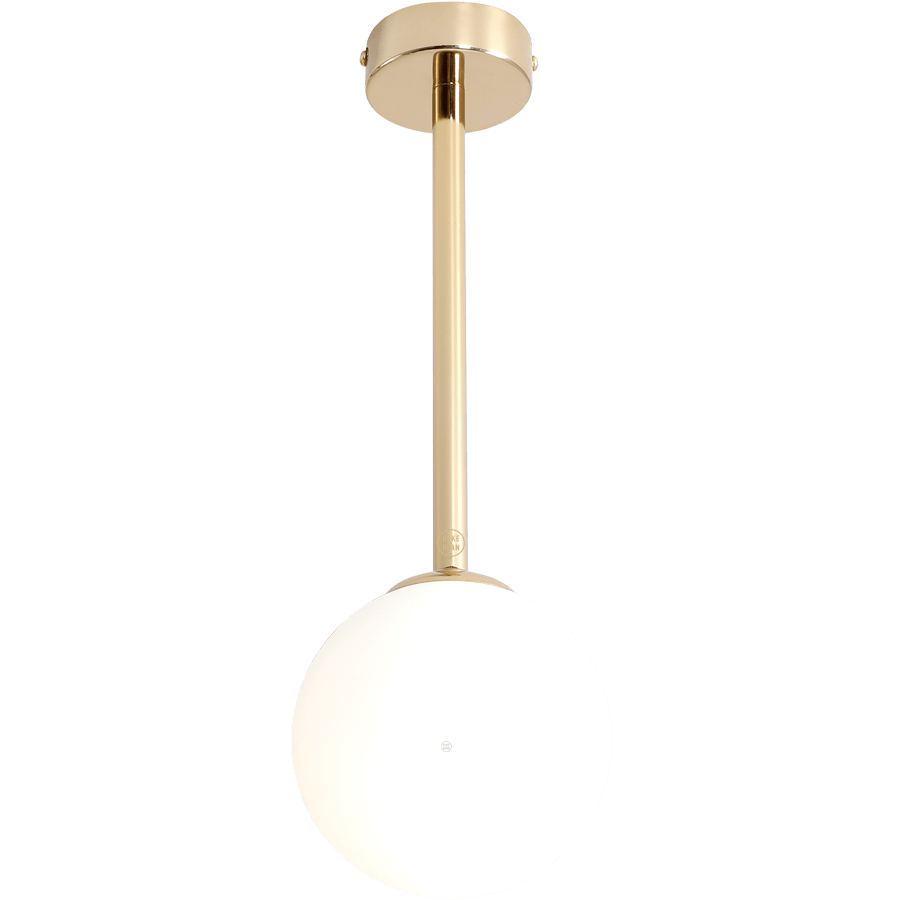 FIXED ROD STICK GLOBE CEILING LIGHT BRASS - DYKE & DEAN