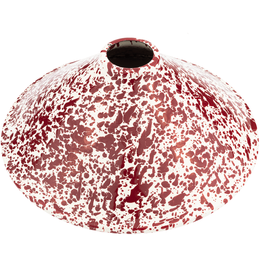 FIXED SPLATTERWARE ENAMEL CONE SHADE BURGUNDY - DYKE & DEAN