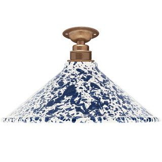 FIXED SPLATTERWARE ENAMEL CONE SHADE NAVY - DYKE & DEAN