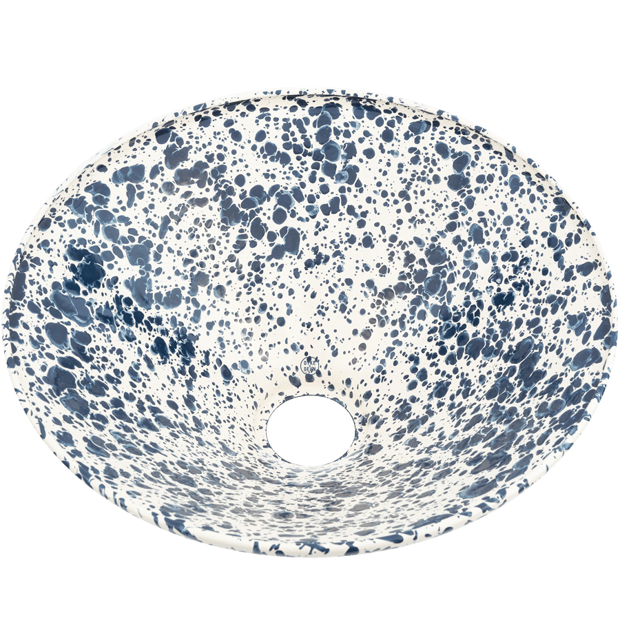 FIXED SPLATTERWARE ENAMEL CONE SHADE NAVY - DYKE & DEAN