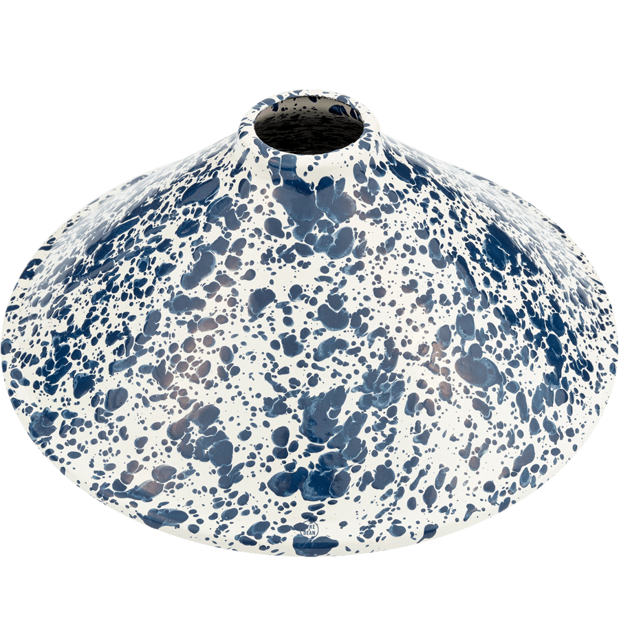 FIXED SPLATTERWARE ENAMEL CONE SHADE NAVY - DYKE & DEAN