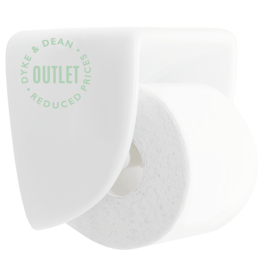 FLAT TOP TOILET ROLL HOLDER WHITE OUTLET - DYKE & DEAN