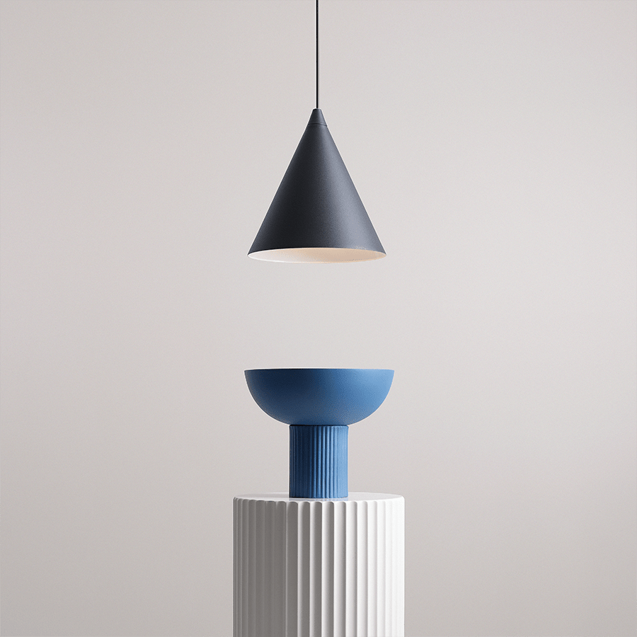 FORM CONE PENDANT SHADE LIGHT BLACK - DYKE & DEAN