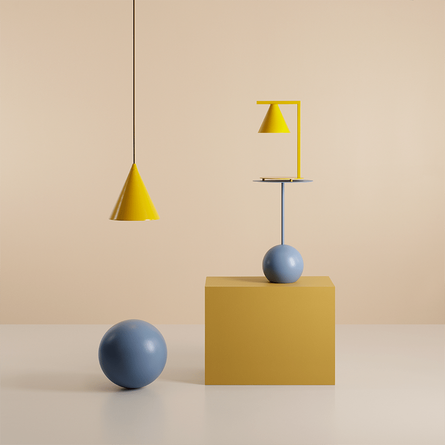 FORM CONE PENDANT SHADE LIGHT MUSTARD - DYKE & DEAN