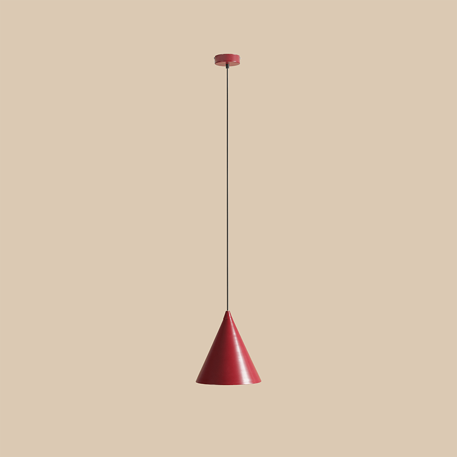 FORM CONE PENDANT SHADE LIGHT RED WINE - DYKE & DEAN