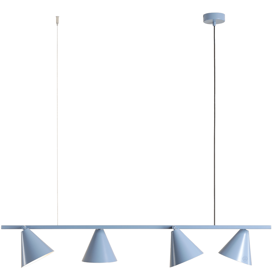 FORM CONE SHADE PENDANT BAR STRIP LIGHT DUSTY BLUE - DYKE & DEAN