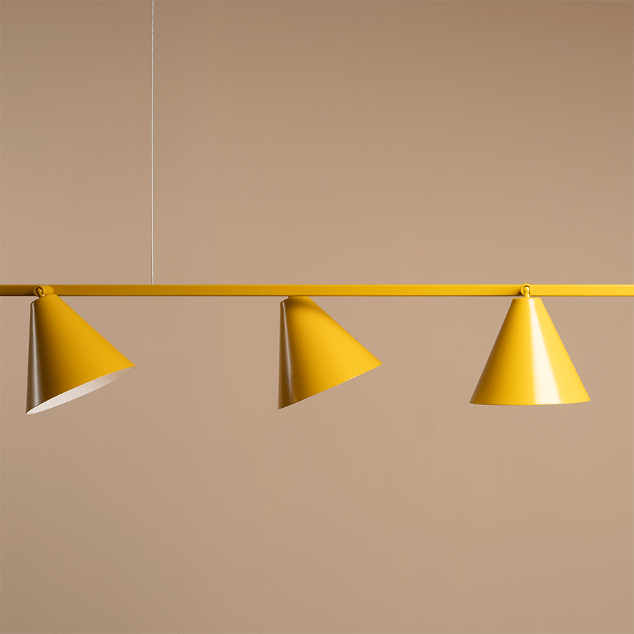 FORM CONE SHADE PENDANT BAR STRIP LIGHT MUSTARD - DYKE & DEAN