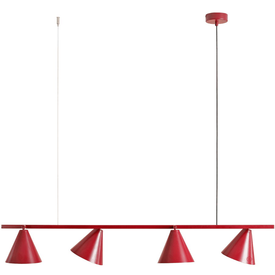 FORM CONE SHADE PENDANT BAR STRIP LIGHT RED WINE - DYKE & DEAN