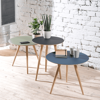 GAZZDA ROUND STAFA TABLE WHITE OAK 90CM - DYKE & DEAN