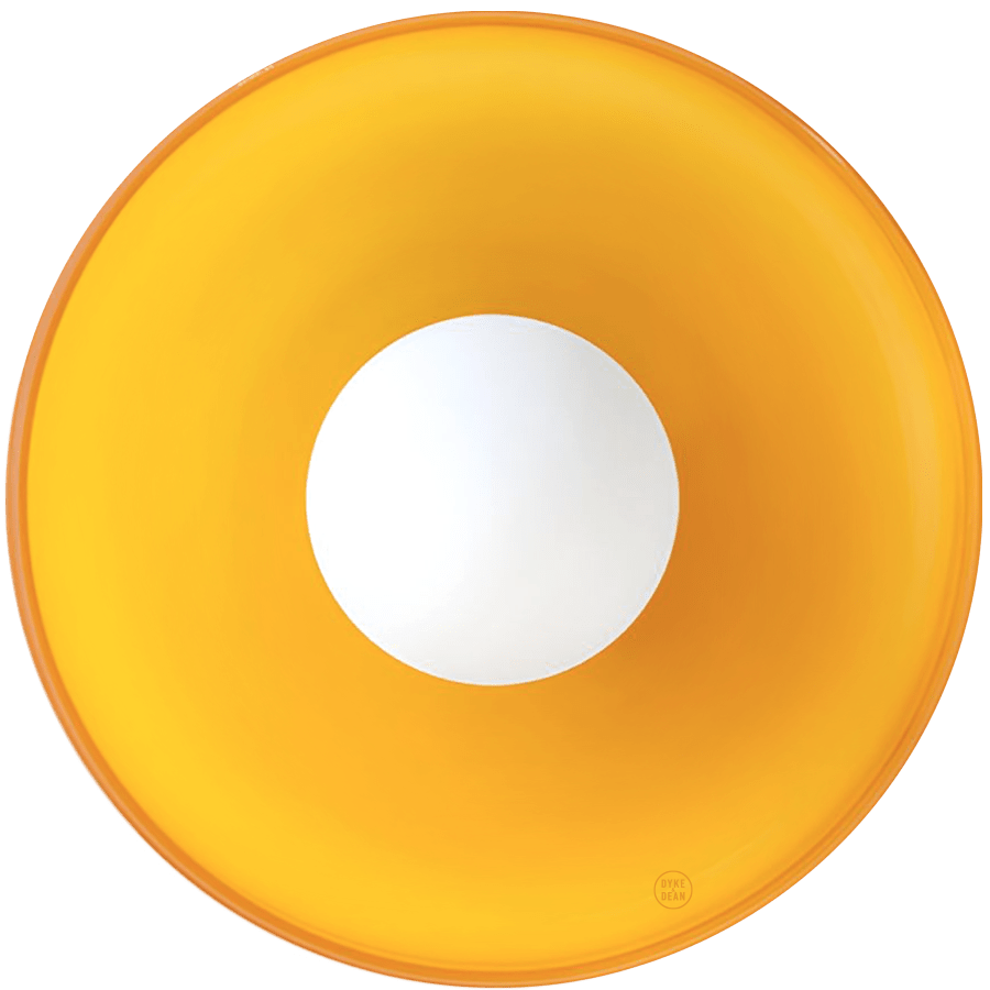 GLASS DISC WALL LIGHT AMBER 350mm - DYKE & DEAN