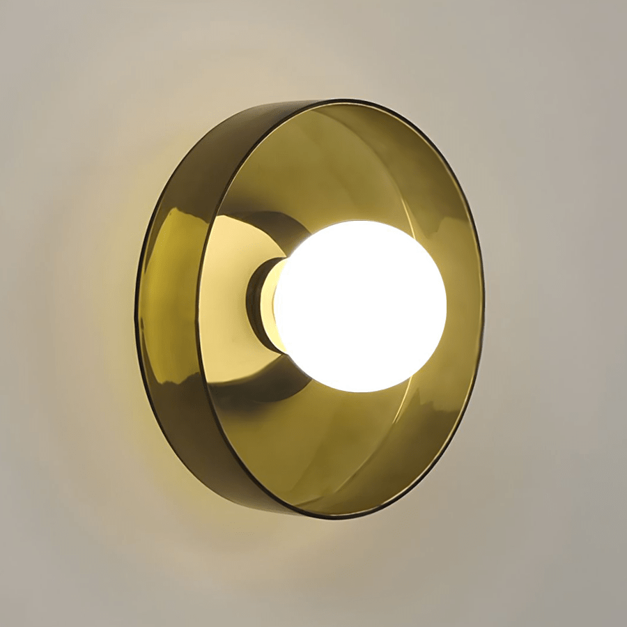 GLASS DISC WALL LIGHT GREEN 250mm - DYKE & DEAN