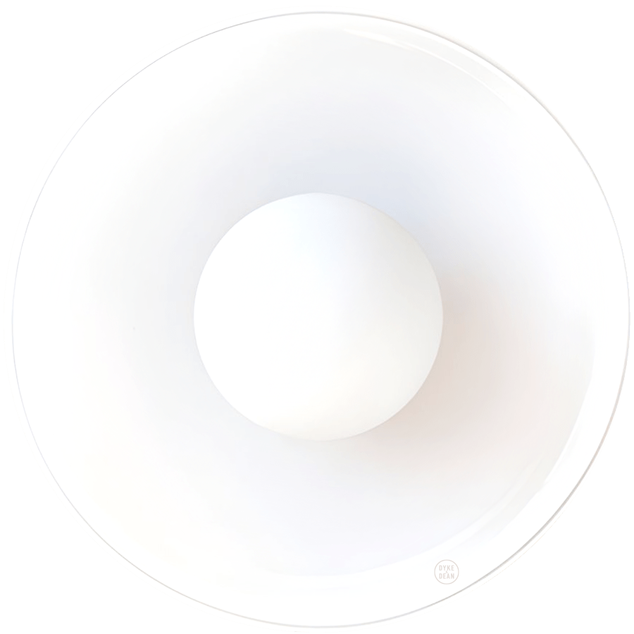 GLASS DISC WALL LIGHT OPAL 350mm - DYKE & DEAN