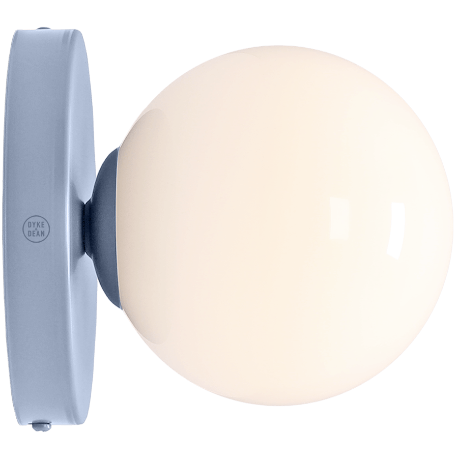 GLOBE OPAL WALL CEILING LIGHT DUSTY BLUE - DYKE & DEAN