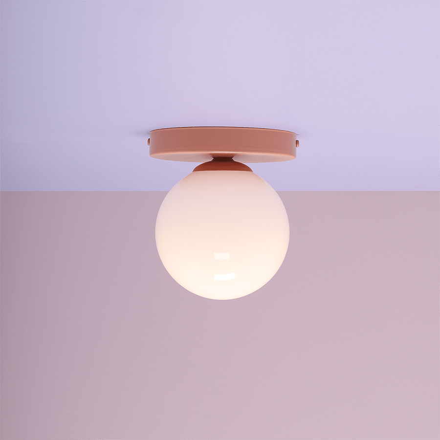 GLOBE OPAL WALL CEILING LIGHT DUSTY CORAL - DYKE & DEAN