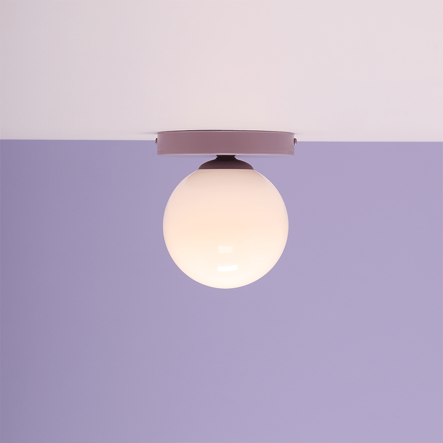 GLOBE OPAL WALL CEILING LIGHT LILAC - DYKE & DEAN