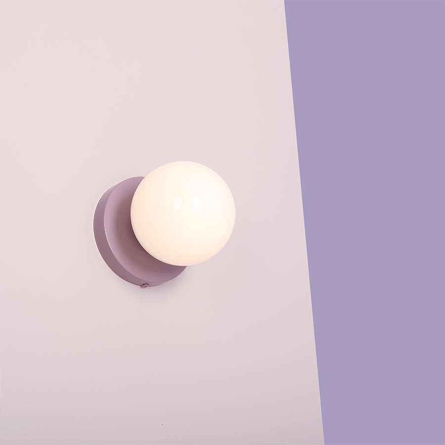 GLOBE OPAL WALL CEILING LIGHT LILAC - DYKE & DEAN