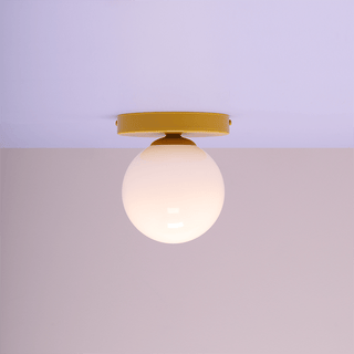 GLOBE OPAL WALL CEILING LIGHT MUSTARD - DYKE & DEAN