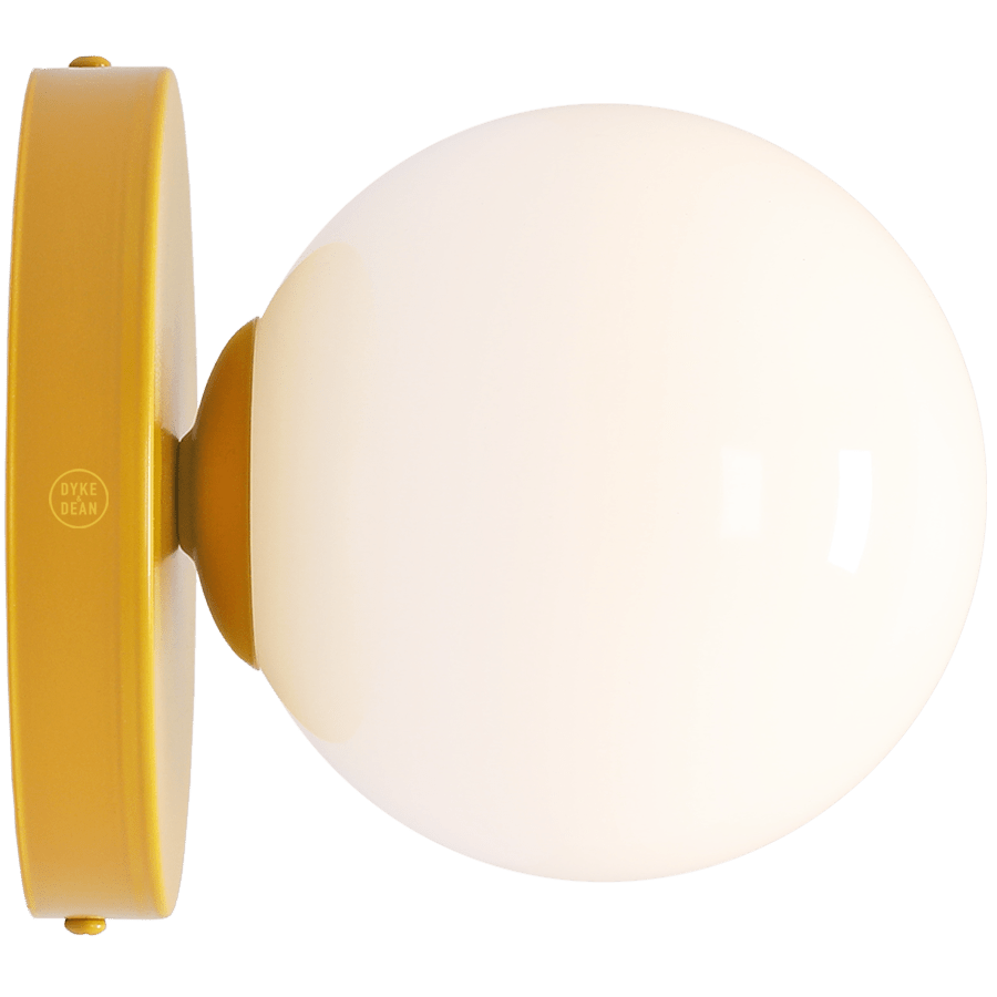 GLOBE OPAL WALL CEILING LIGHT MUSTARD - DYKE & DEAN